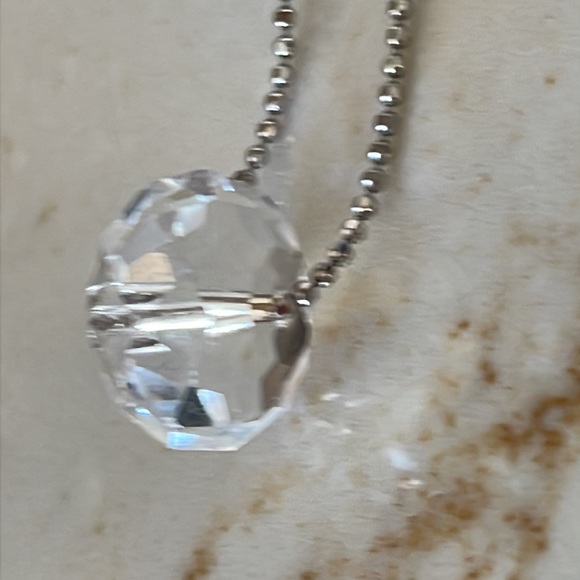 Swarovski Crystal Cut Crystal & Pavé Circle Ball Silver Necklace Pendant - Picture 7 of 12